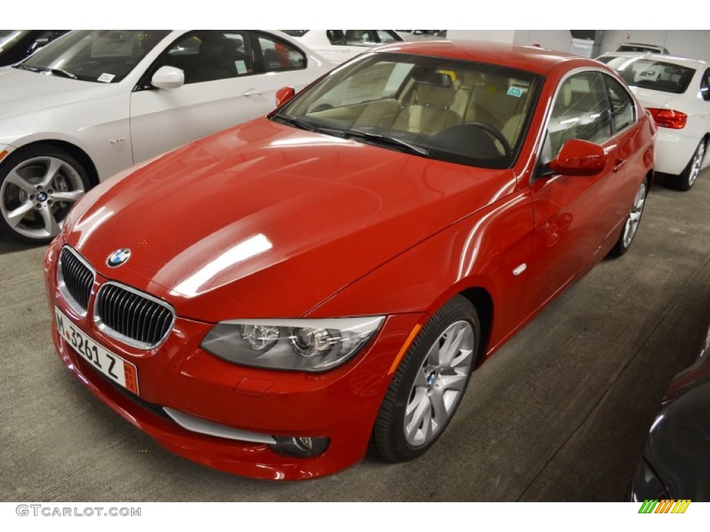 2012 3 Series 328i Coupe - Crimson Red / Cream Beige photo #9