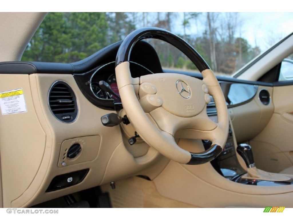 2006 Mercedes-Benz CLS 500 Cashmere Beige Steering Wheel Photo #60744695