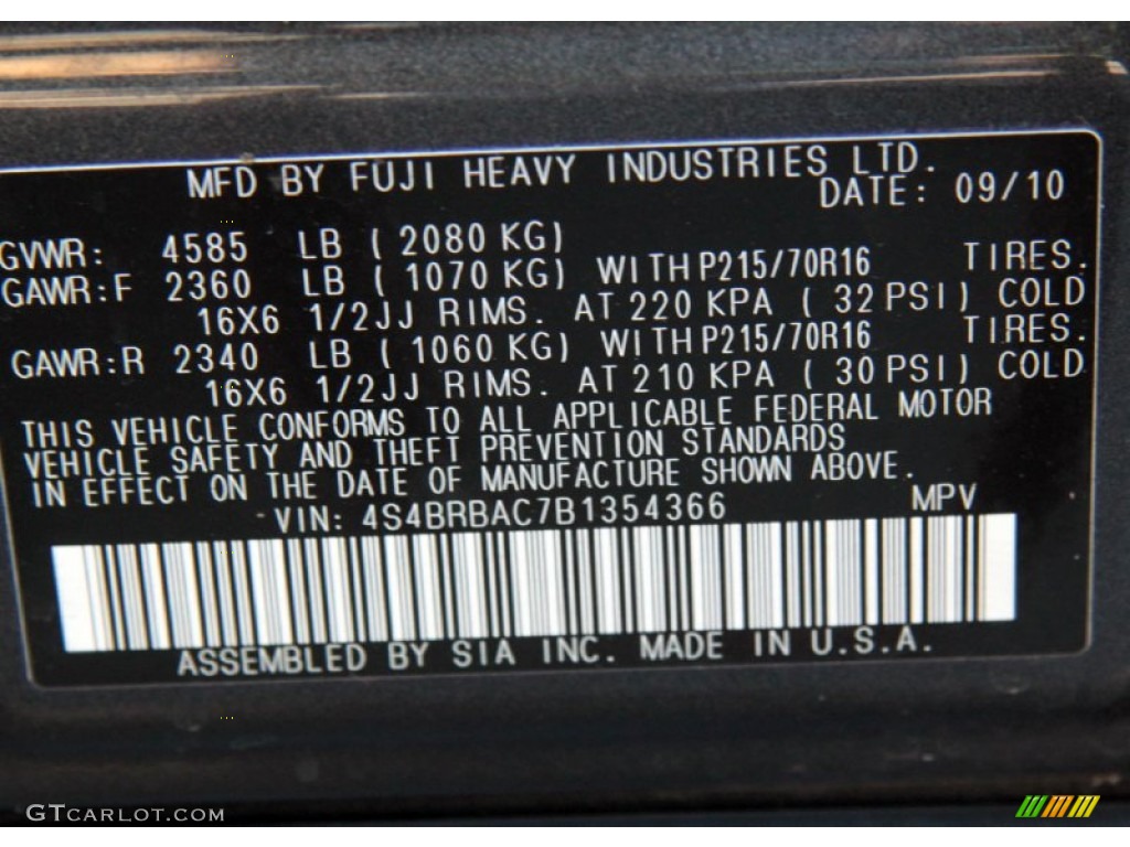 2011 Outback 2.5i Wagon - Graphite Gray Metallic / Off Black photo #25