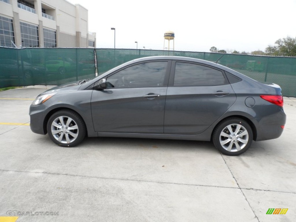 2012 Accent GLS 4 Door - Cyclone Gray / Gray photo #6