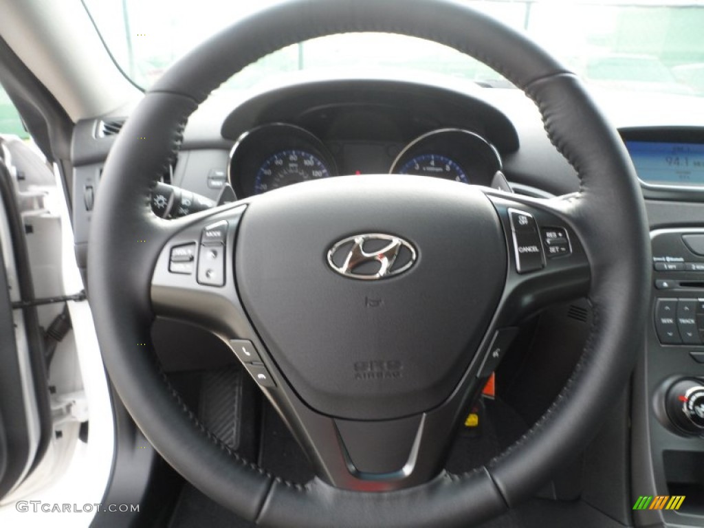 2012 Hyundai Genesis Coupe 2.0T Black Cloth Steering Wheel Photo #60748361