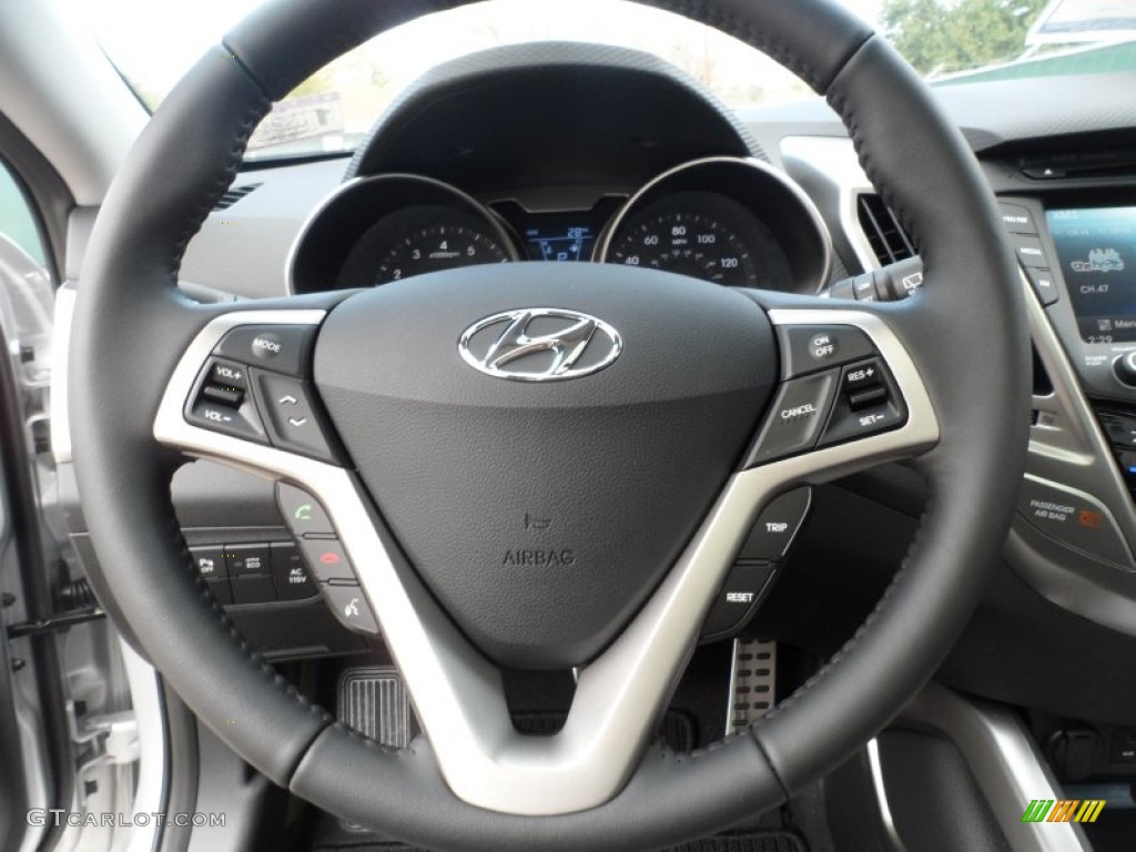 2012 Hyundai Veloster Standard Veloster Model Gray Steering Wheel Photo #60748676