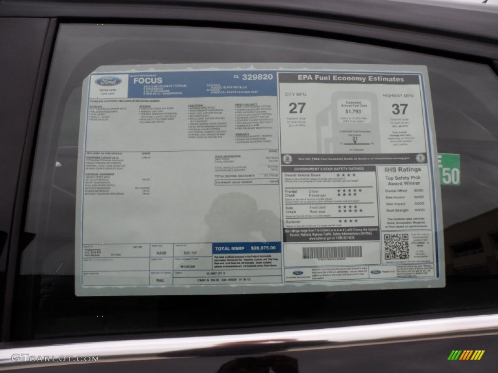 2012 Ford Focus Titanium 5-Door Window Sticker Photo #60749576