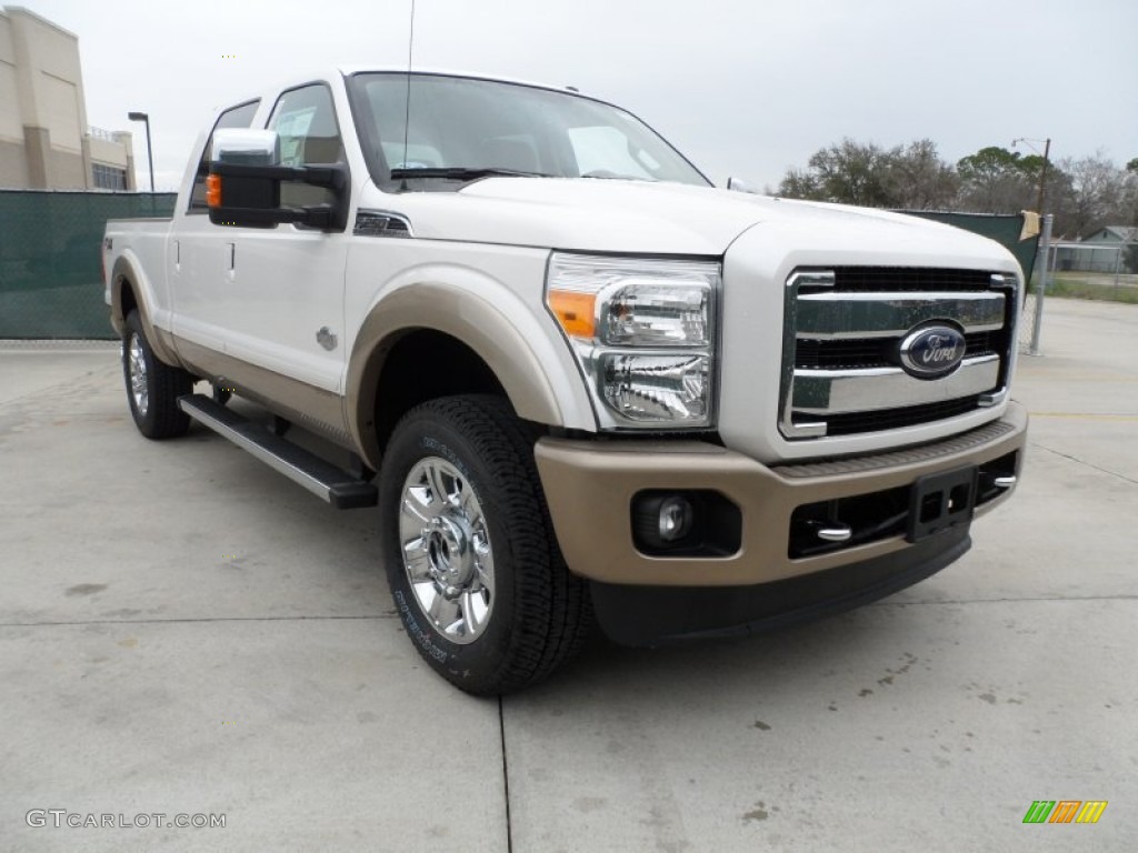 2012 F250 Super Duty King Ranch Crew Cab 4x4 - White Platinum Metallic Tri-Coat / Chaparral Leather photo #1
