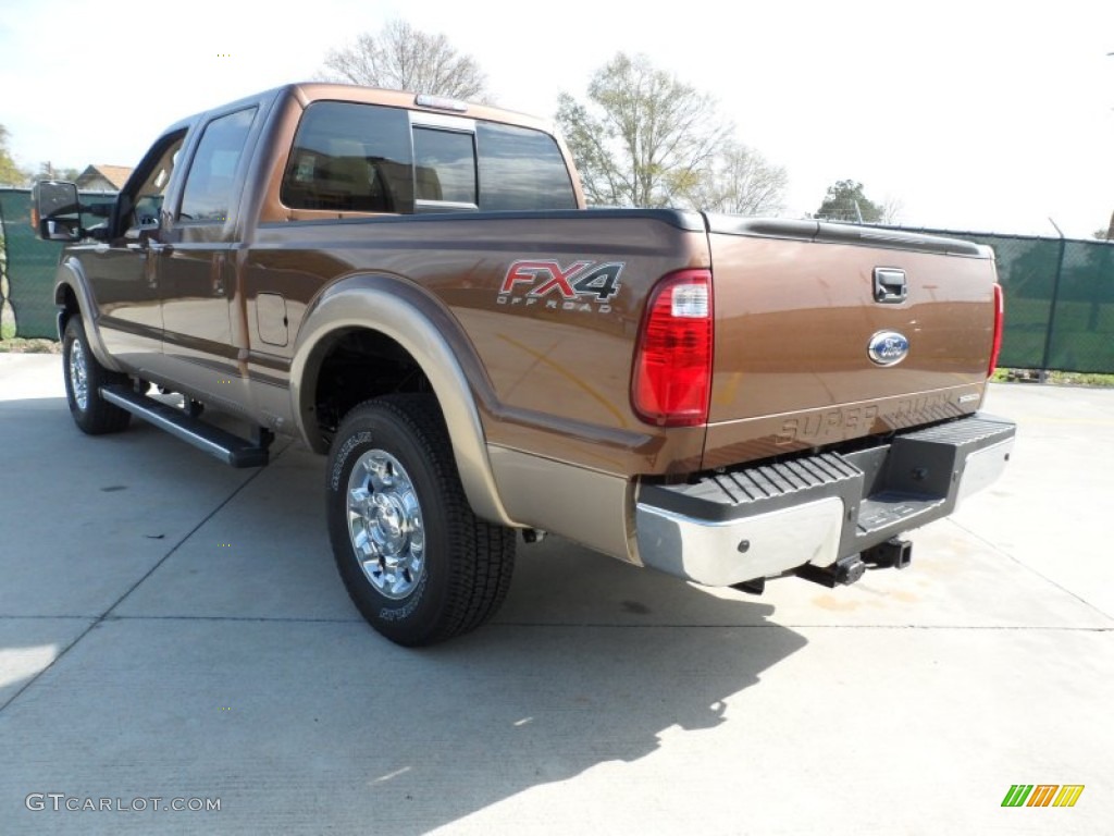 2012 F250 Super Duty Lariat Crew Cab 4x4 - Golden Bronze Metallic / Adobe photo #5