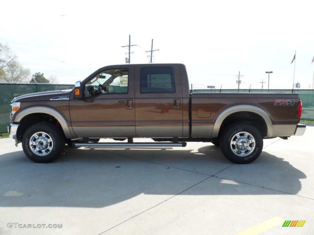 2012 F250 Super Duty Lariat Crew Cab 4x4 - Golden Bronze Metallic / Adobe photo #6