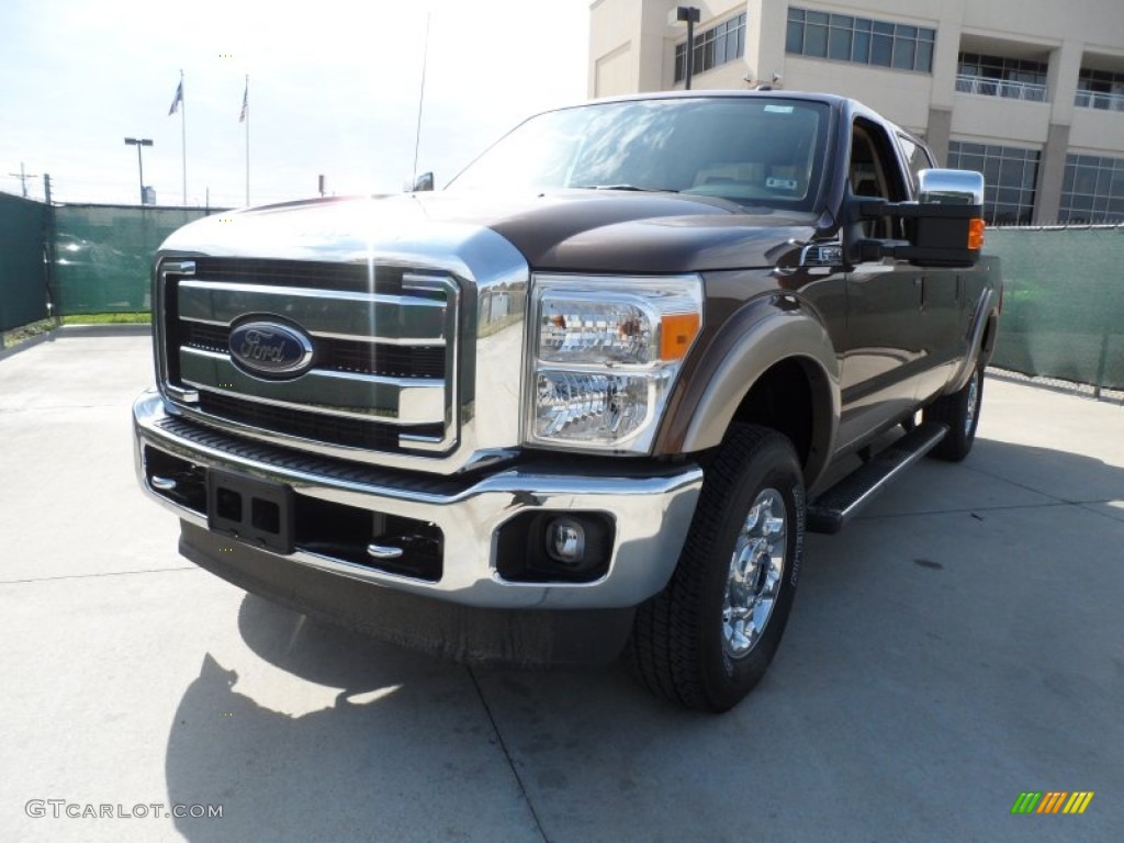 2012 F250 Super Duty Lariat Crew Cab 4x4 - Golden Bronze Metallic / Adobe photo #7