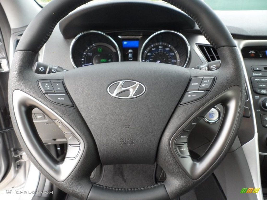 2012 Hyundai Sonata Hybrid Gray Steering Wheel Photo #60751557