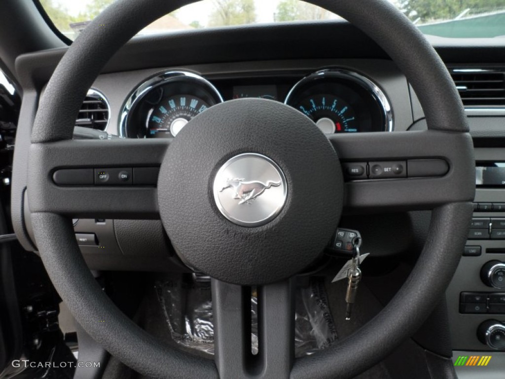 2012 Ford Mustang GT Coupe Charcoal Black Steering Wheel Photo #60751656