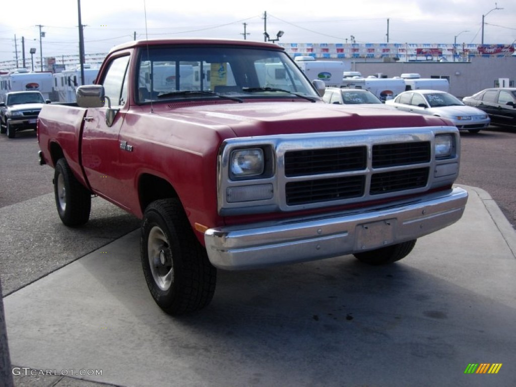 1993 Poppy Red Dodge Ram Truck W150 Regular Cab 4x4 #60696277 ...