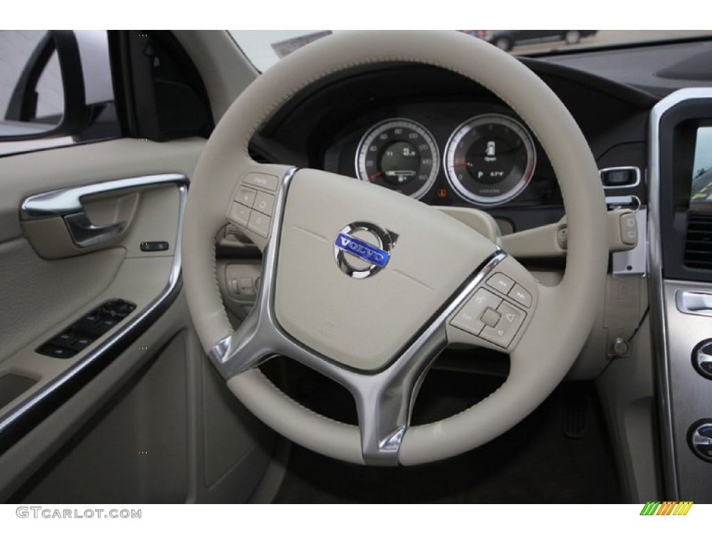 2012 Volvo XC60 T6 AWD Sandstone Steering Wheel Photo #60755723