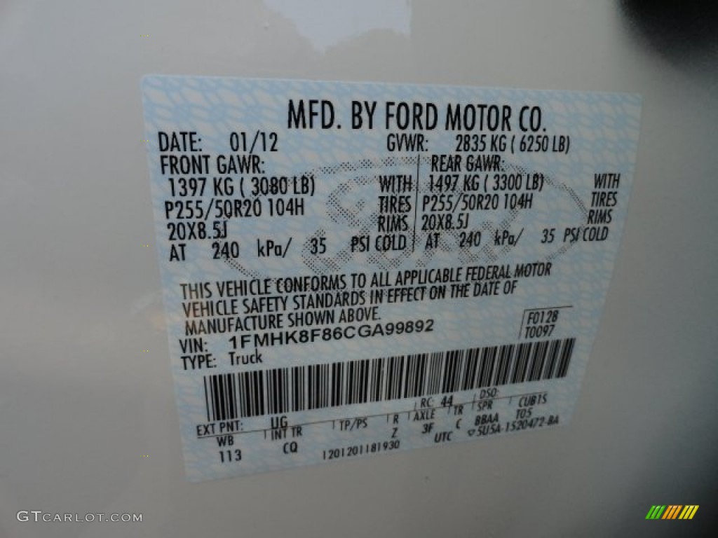 2012 Ford Explorer Limited 4WD UG Photo #60757205