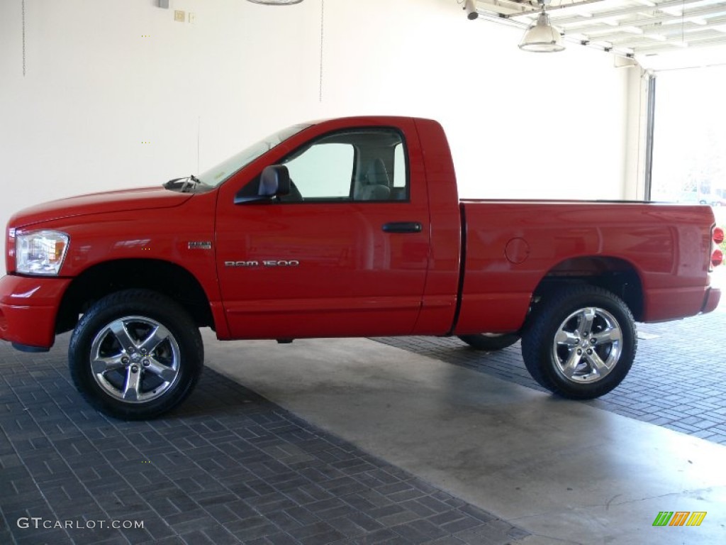 2007 Ram 1500 Sport Regular Cab 4x4 - Flame Red / Medium Slate Gray photo #2