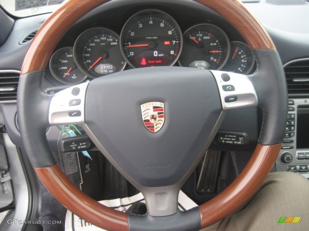 2008 Porsche 911 Targa 4 Sea Blue Steering Wheel Photo #60762254