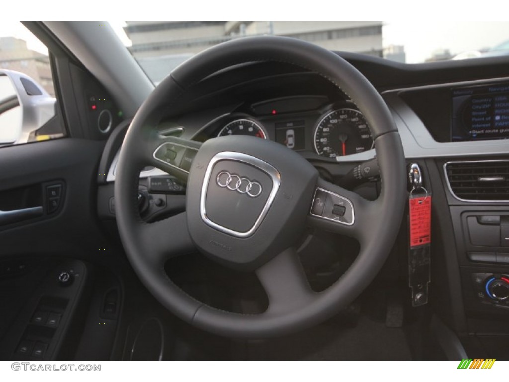 2012 Audi A4 2.0T quattro Sedan Black Steering Wheel Photo #60762752