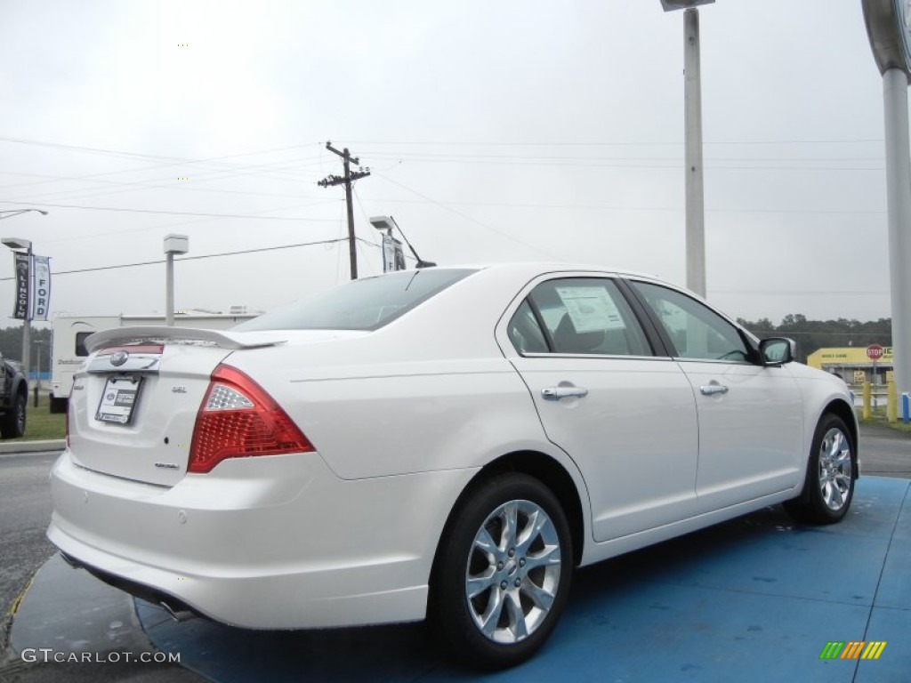 2011 Fusion SEL V6 - White Platinum Tri-Coat / Ginger Leather photo #5