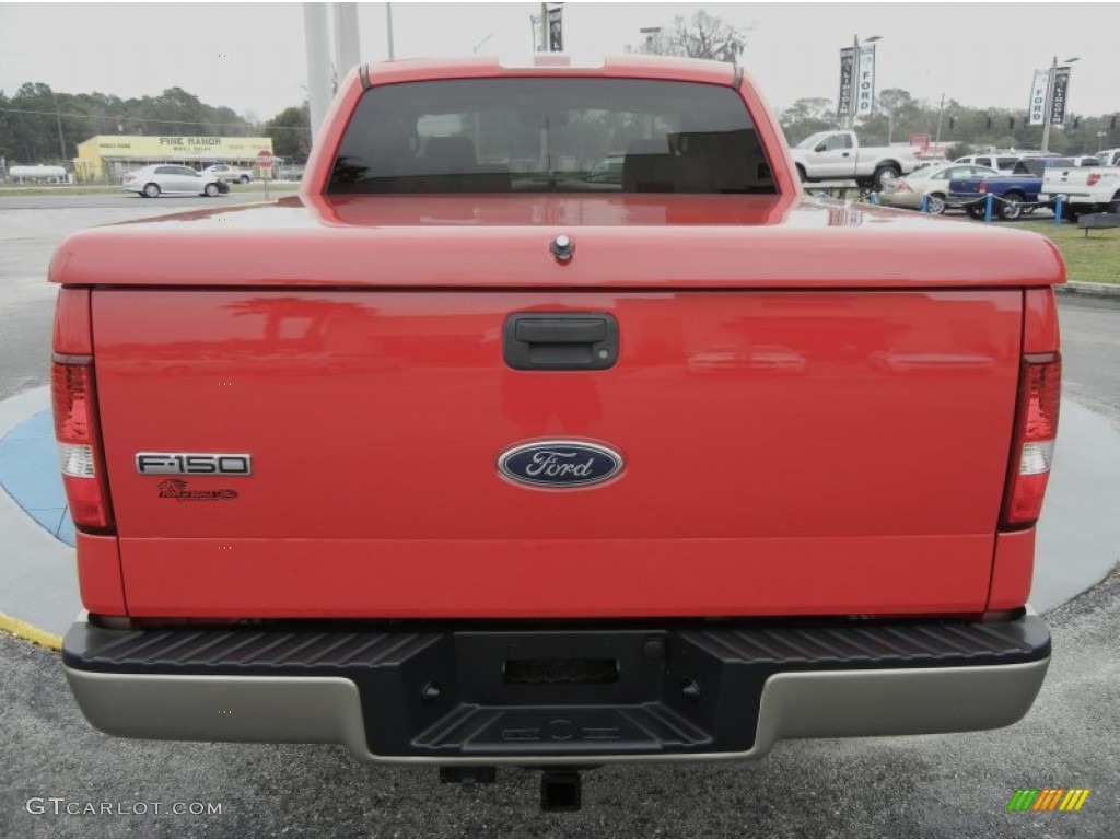 2005 F150 Lariat SuperCrew - Bright Red / Tan photo #4