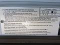 1987 Volkswagen Vanagon GL Camper Info Tag
