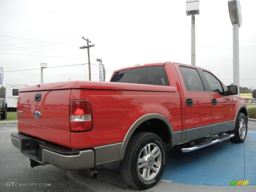 2005 F150 Lariat SuperCrew - Bright Red / Tan photo #5