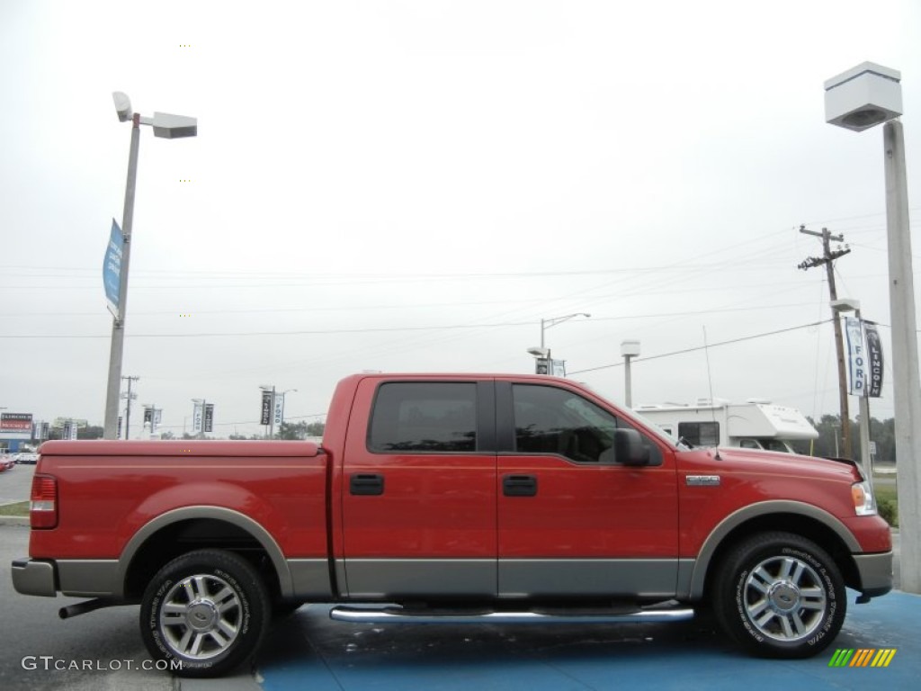 2005 F150 Lariat SuperCrew - Bright Red / Tan photo #6