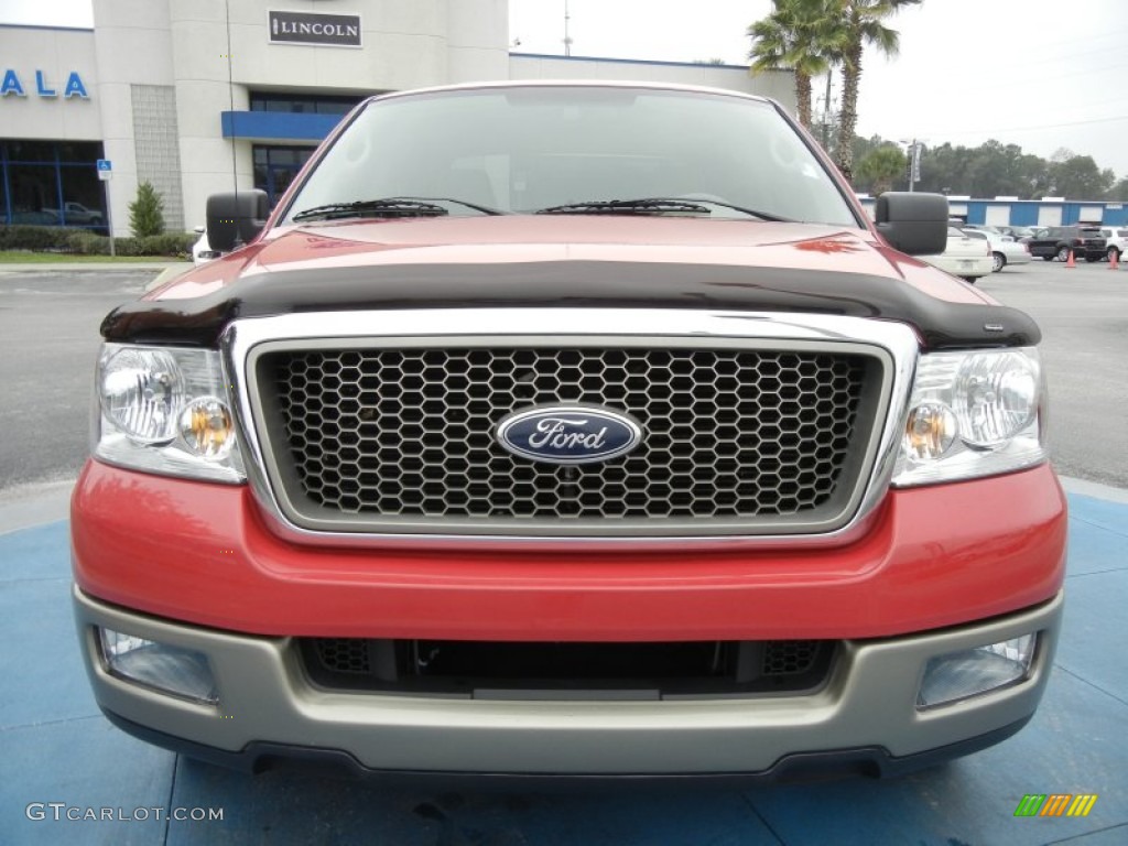 2005 F150 Lariat SuperCrew - Bright Red / Tan photo #8