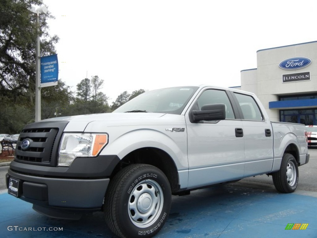 2012 F150 XL SuperCrew - Ingot Silver Metallic / Steel Gray photo #1