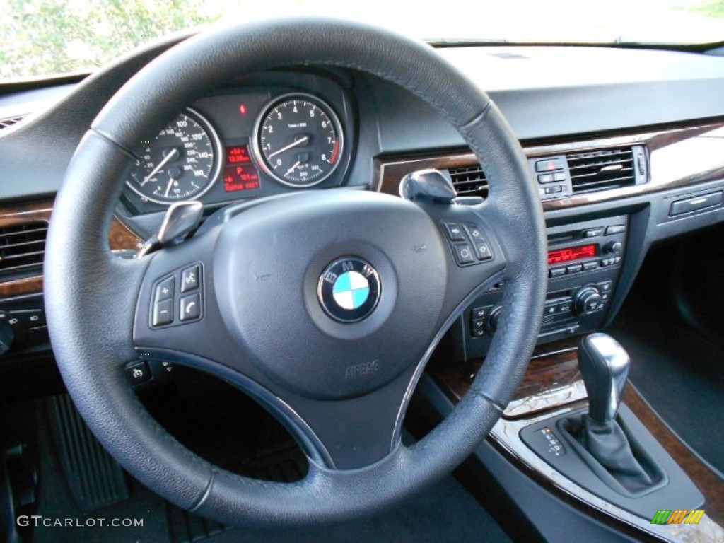 2009 BMW 3 Series 335i Convertible Black Steering Wheel Photo #60765968