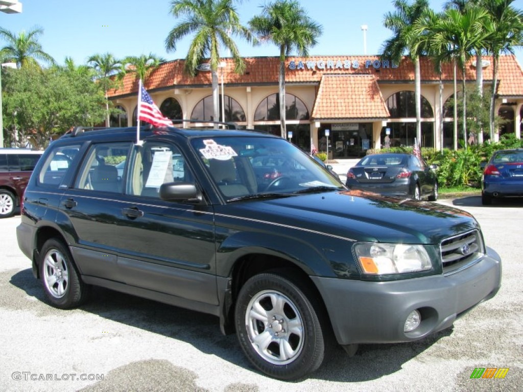 2004 Forester 2.5 X - Woodland Green Pearl / Beige photo #1