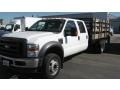 Oxford White - F550 Super Duty XL Regular Cab Chassis Stake Truck Photo No. 1