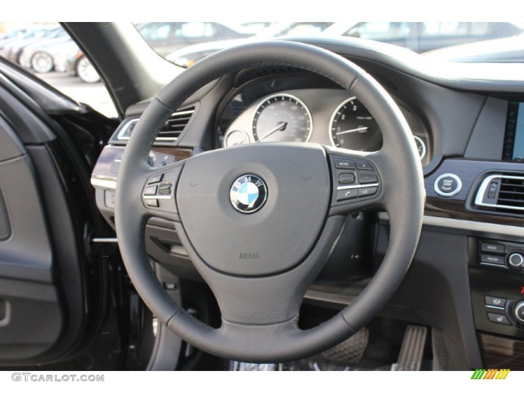 2011 BMW 7 Series ActiveHybrid 750Li Sedan Black Steering Wheel Photo #60773144