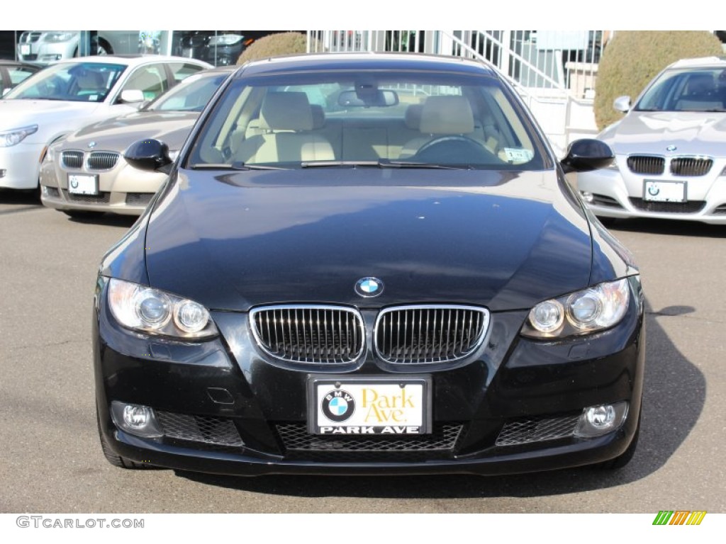 2009 3 Series 328xi Coupe - Black Sapphire Metallic / Cream Beige Dakota Leather photo #2