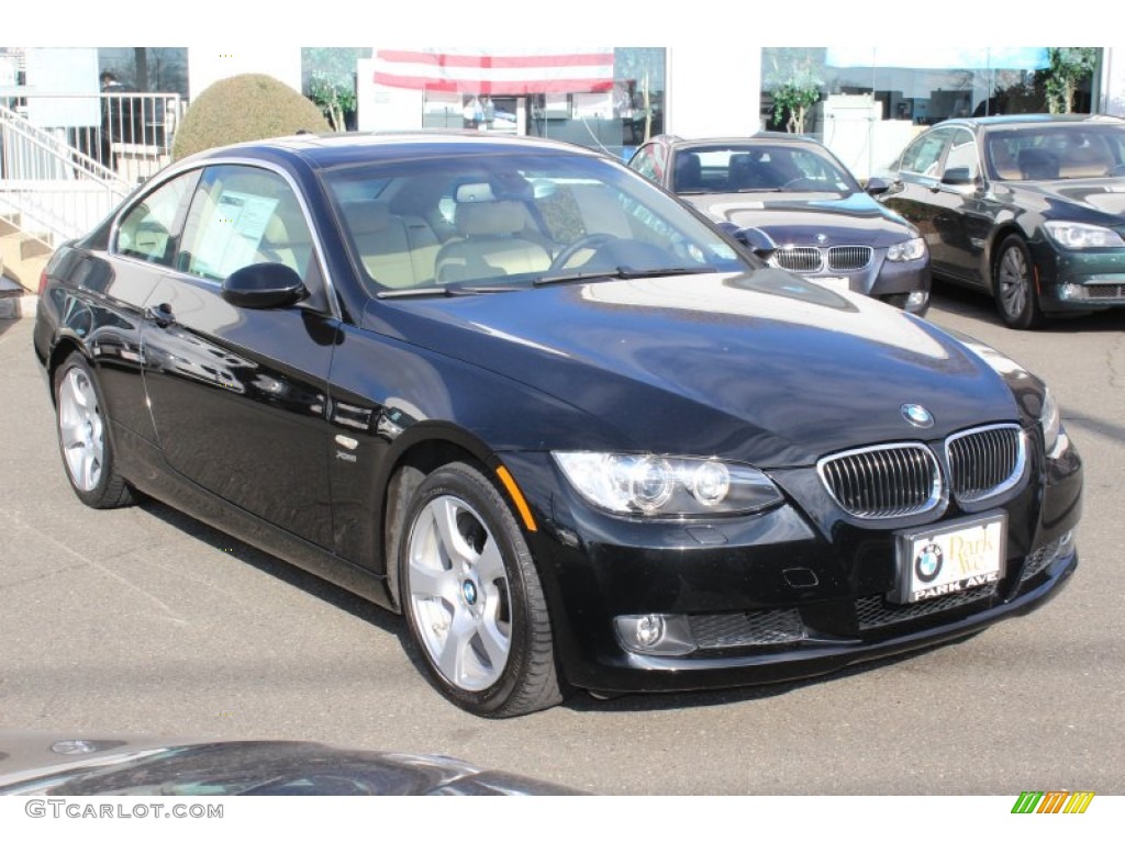 2009 3 Series 328xi Coupe - Black Sapphire Metallic / Cream Beige Dakota Leather photo #3