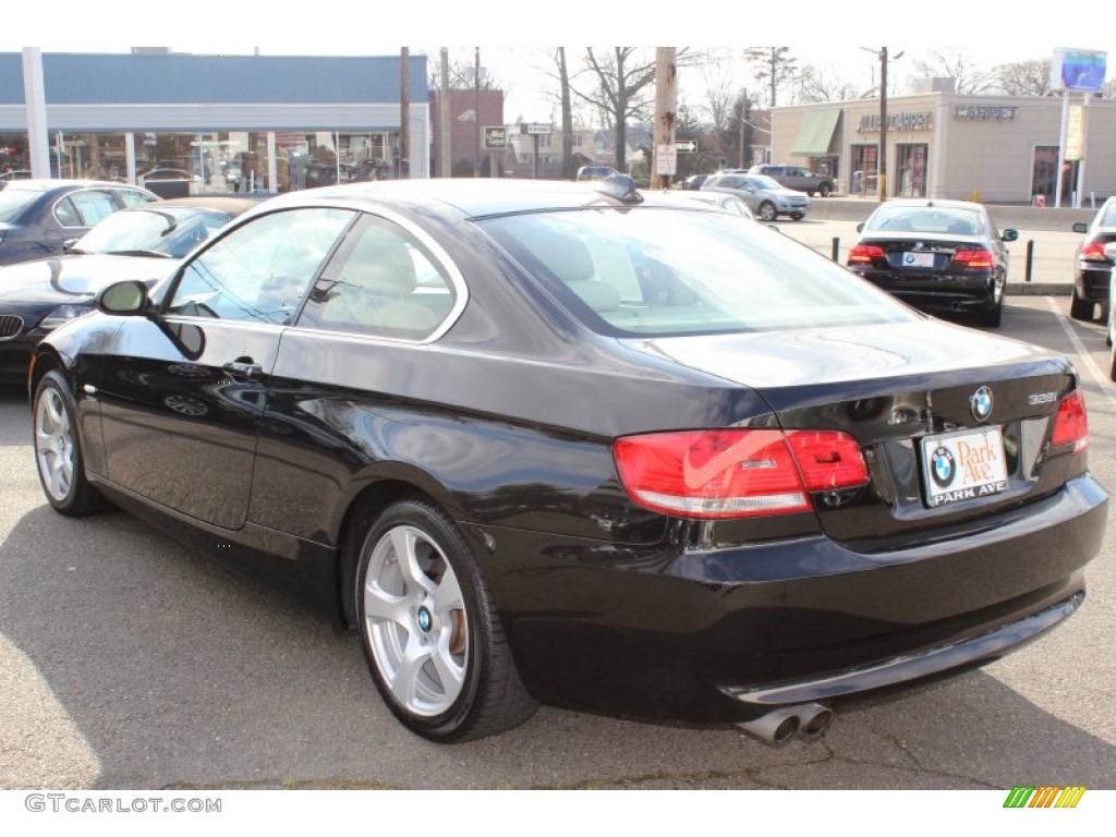 2009 3 Series 328xi Coupe - Black Sapphire Metallic / Cream Beige Dakota Leather photo #7