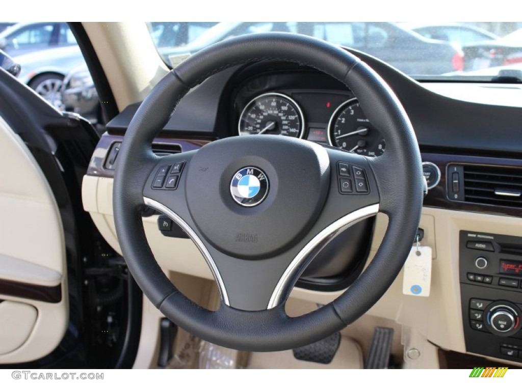 2009 3 Series 328xi Coupe - Black Sapphire Metallic / Cream Beige Dakota Leather photo #14