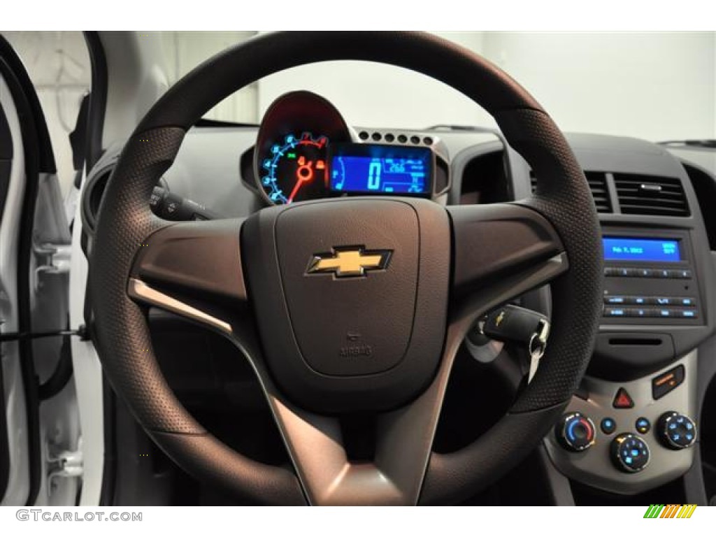 2012 Chevrolet Sonic LS Sedan Jet Black/Dark Titanium Steering Wheel Photo #60774872