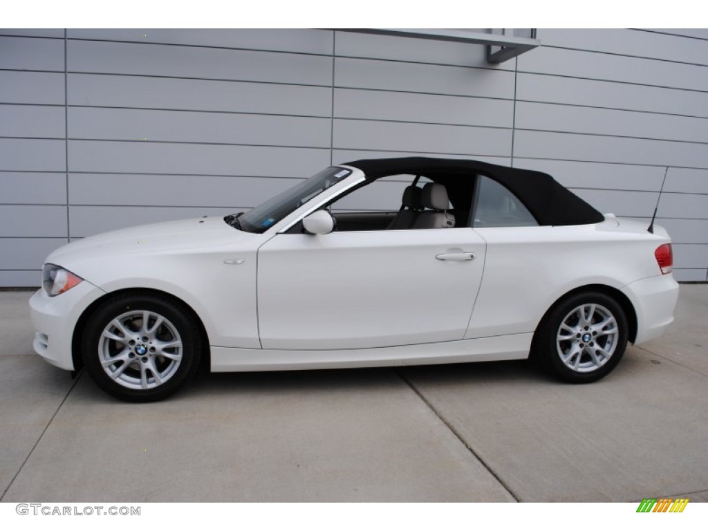 2009 1 Series 128i Convertible - Alpine White / Taupe photo #3