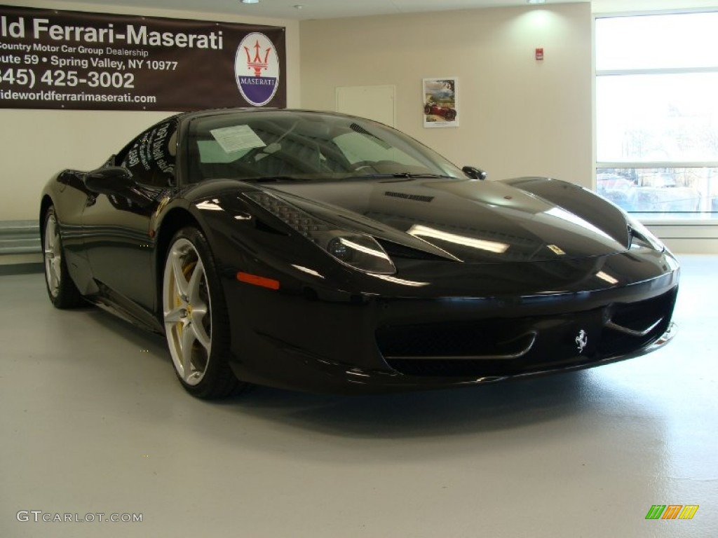 2010 458 Italia - Nero Daytona (Black Metallic) / Cioccolato photo #2
