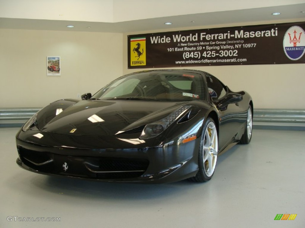 2010 458 Italia - Nero Daytona (Black Metallic) / Cioccolato photo #3