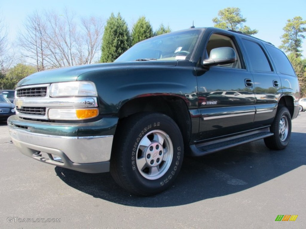 2002 Tahoe LS - Forest Green Metallic / Tan/Neutral photo #1