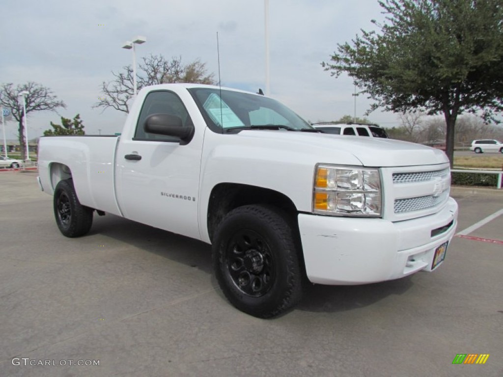 2009 Silverado 1500 Regular Cab 4x4 - Summit White / Dark Titanium photo #7