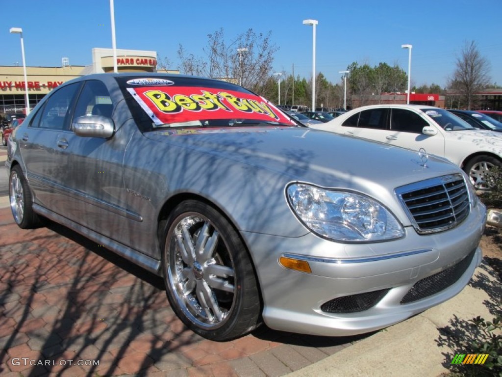 2004 S 55 AMG Sedan - Brilliant Silver Metallic / Black photo #4