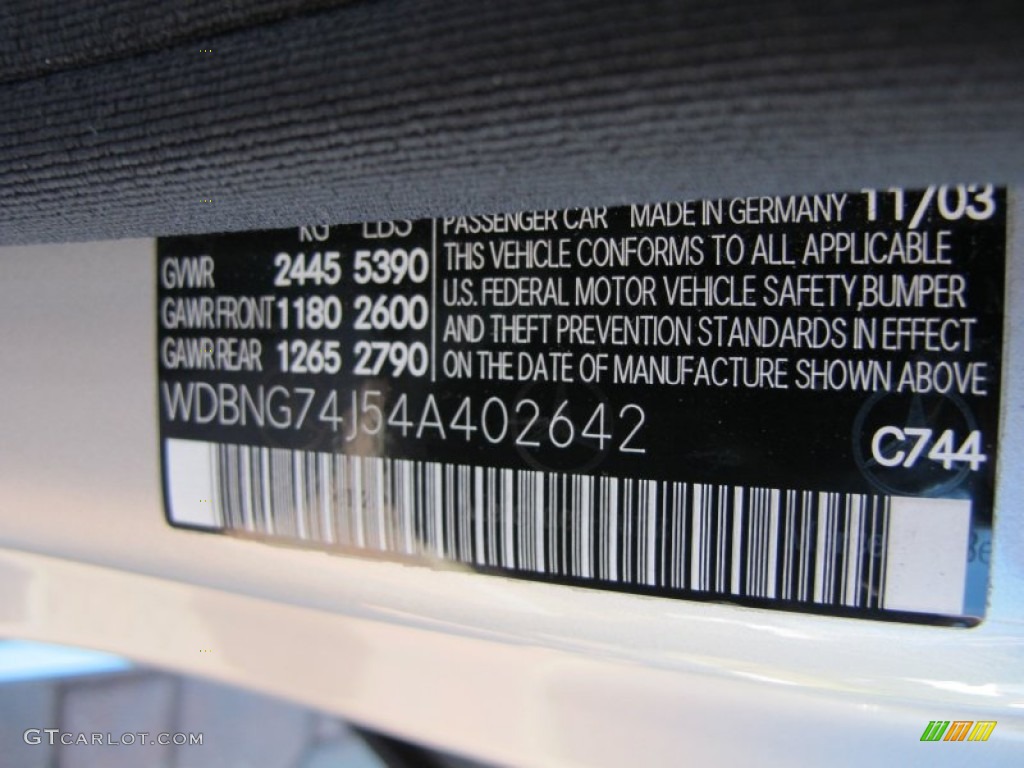 2004 S 55 AMG Sedan - Brilliant Silver Metallic / Black photo #17