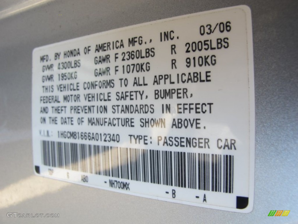 2006 Accord EX-L V6 Coupe - Alabaster Silver Metallic / Gray photo #13