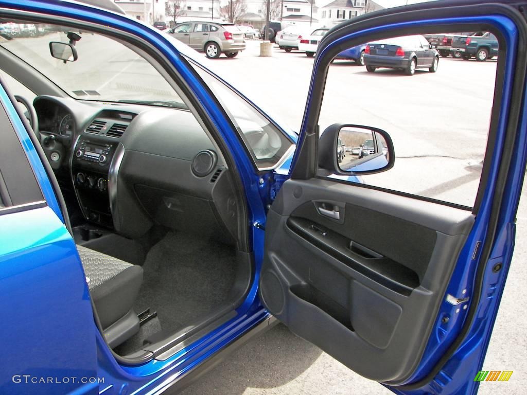 2007 SX4 AWD - Techno Blue Metallic / Black photo #18