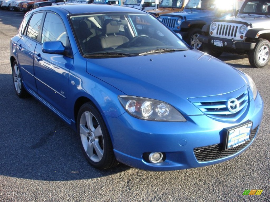 2006 MAZDA3 s Touring Hatchback - Winning Blue Metallic / Black/Blue photo #3