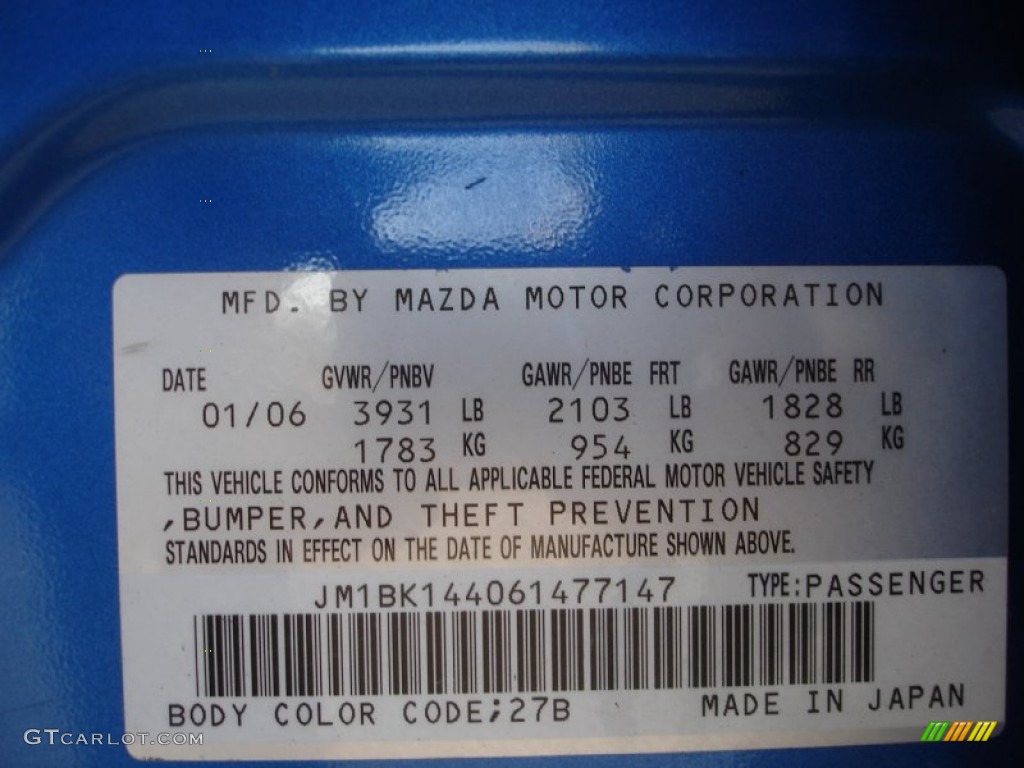2006 MAZDA3 s Touring Hatchback - Winning Blue Metallic / Black/Blue photo #15
