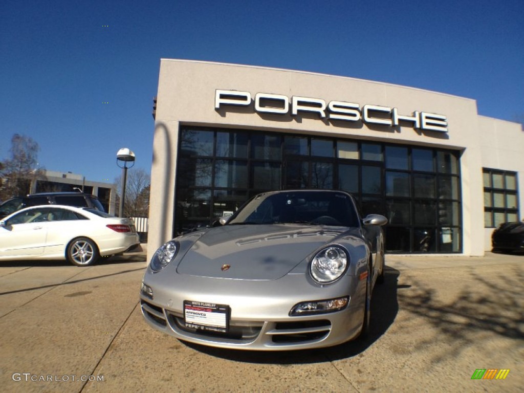 2008 911 Carrera S Cabriolet - Arctic Silver Metallic / Black photo #1