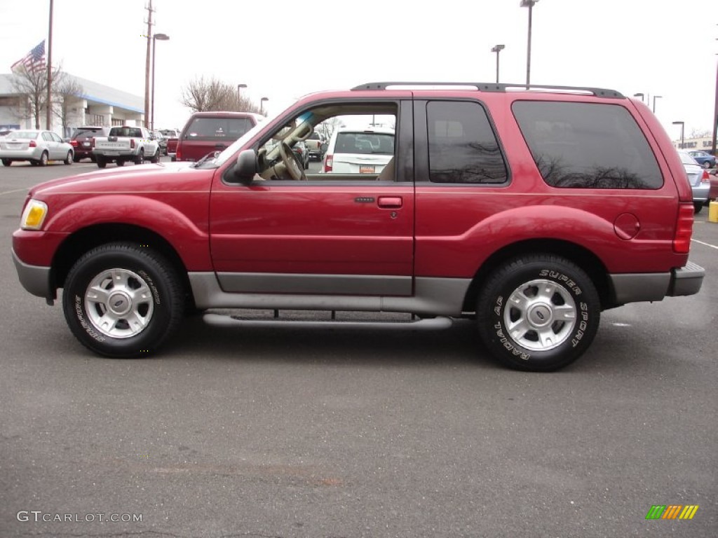 2003 Explorer Sport XLT 4x4 - Redfire Metallic / Medium Parchment Beige photo #9