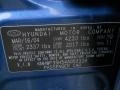 YQ: Ardor Blue 2004 Hyundai Sonata LX Color Code