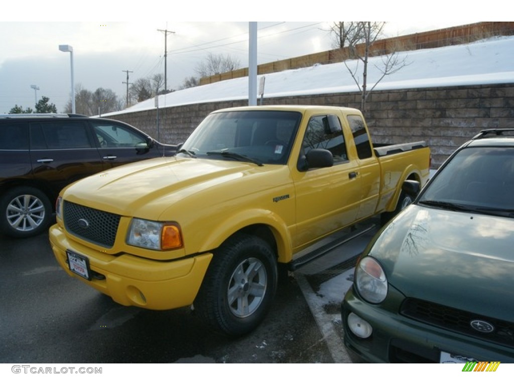 2002 Ranger Edge SuperCab 4x4 - Chrome Yellow / Dark Graphite photo #4